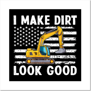 Excavator Excellence Trendy Tee Showcasing the Versatility of Machinery Posters and Art